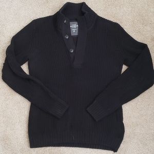 H&M black heavyweight button mock sweater